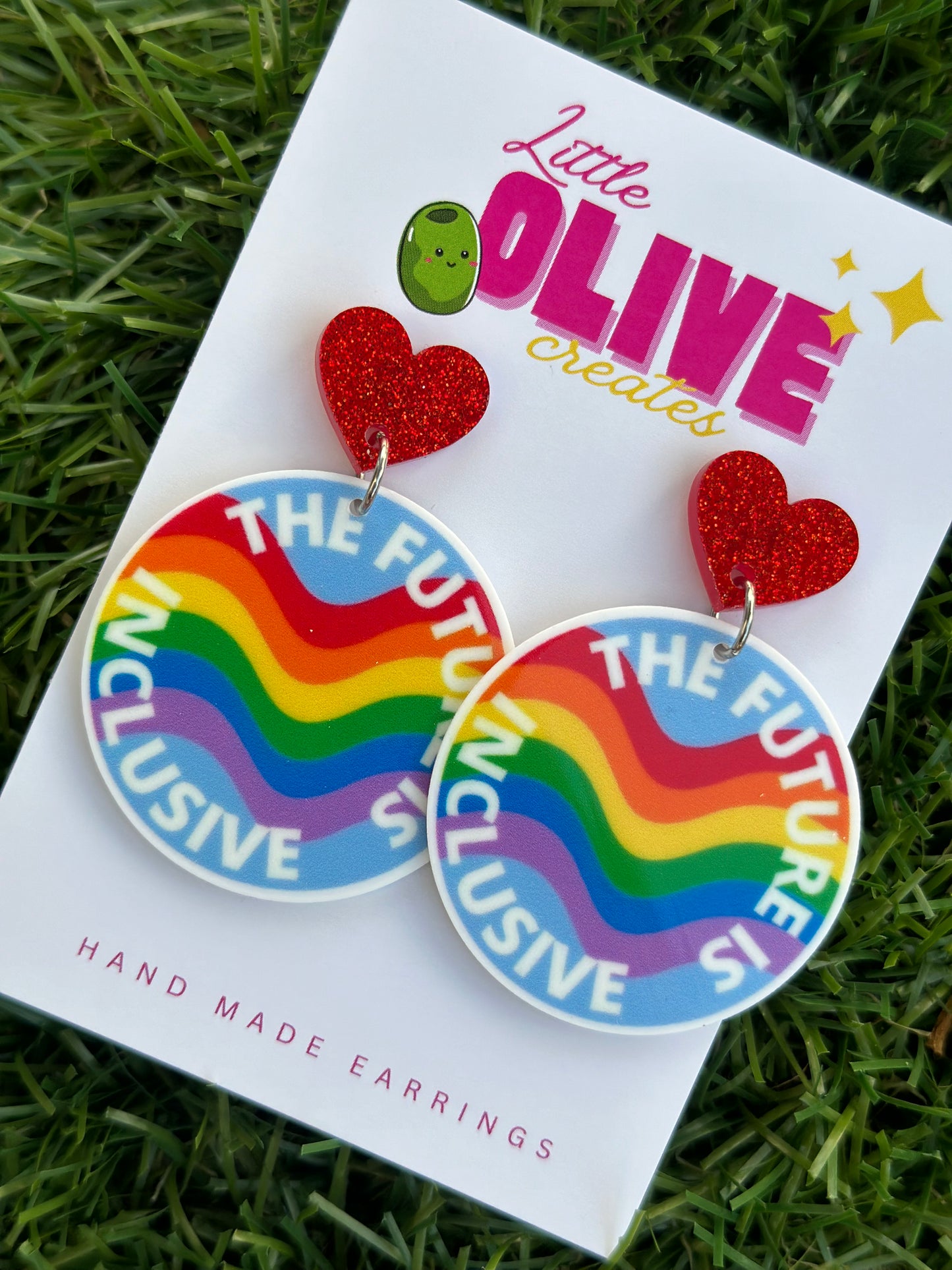 The Future is Inclusive Pride Dangle Earrings - Embrace Diversity!