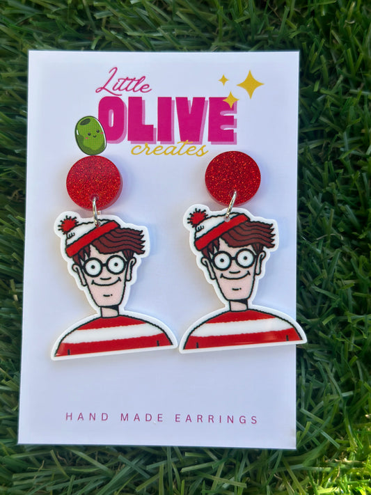 Where's Wally Book Week Teacher Dangle or Stud Earrings