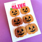Spooky Hand-Painted Pumpkin Dangle Earrings - Halloween Festivity!
