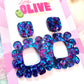 Premium Glitz Glitter Statement Earrings - Three Vibrant Colors