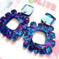 Premium Glitz Glitter Statement Earrings - Three Vibrant Colors