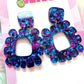 Premium Glitz Glitter Statement Earrings - Three Vibrant Colors