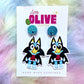 Bluey Halloween Earrings - Vampire Bluey and Witchy Bluey and Bingo