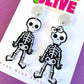 Spooky Boy and Girl Skeleton Dangle Earrings - Halloween Charm!