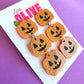 Spooky Hand-Painted Pumpkin Dangle Earrings - Halloween Festivity!