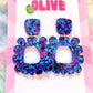 Premium Glitz Glitter Statement Earrings - Three Vibrant Colors