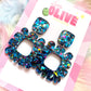 Premium Glitz Glitter Statement Earrings - Three Vibrant Colors