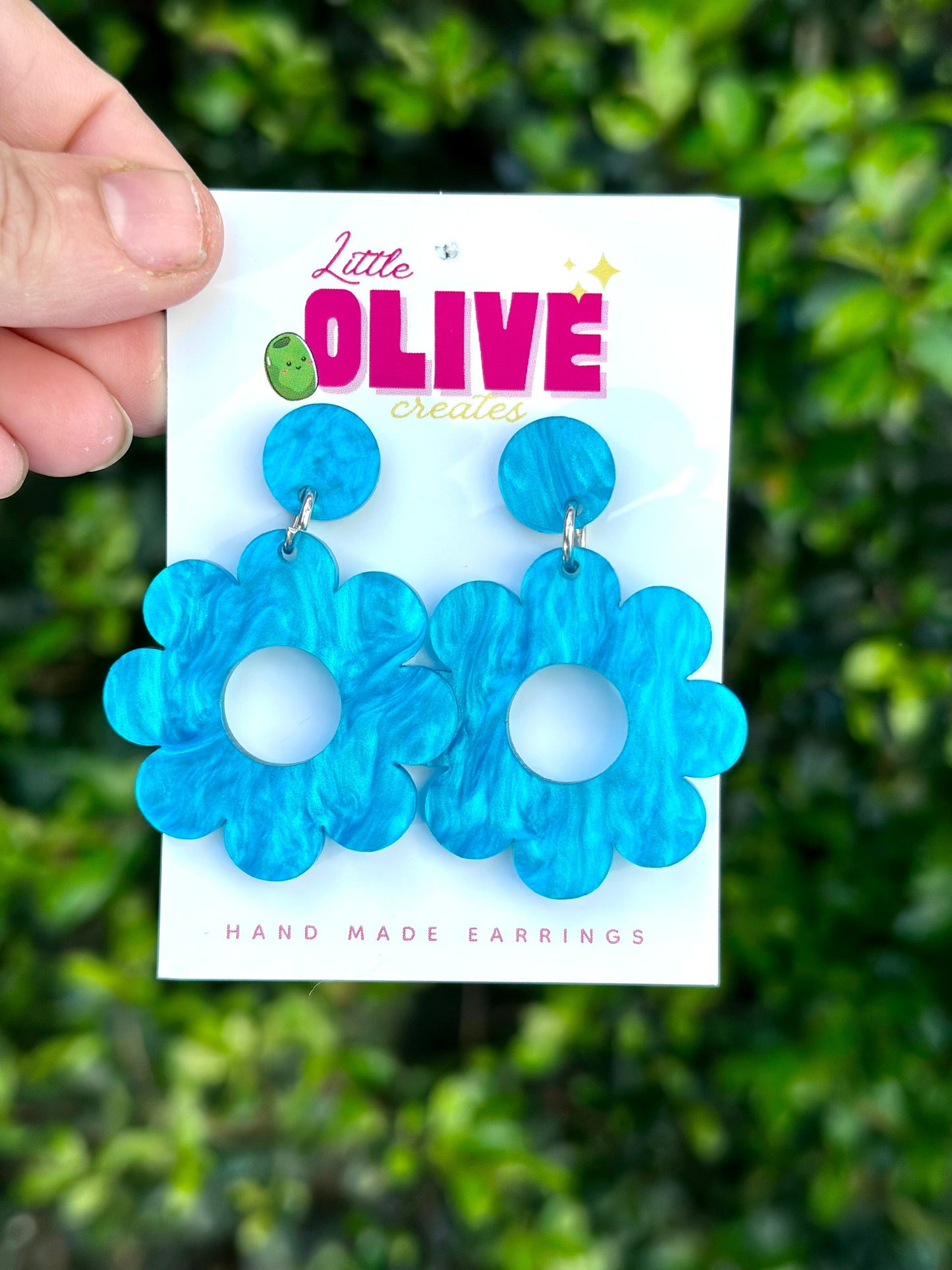 Retro Flower Power Dangle Earrings - Groovy '60s Style with Stainless Steel Posts"