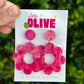 Retro Flower Power Dangle Earrings - Groovy '60s Style with Stainless Steel Posts"