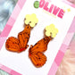 Orange Mirror Butterfly Wing Earrings - Graceful Elegance in Every Drop