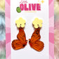 Orange Mirror Butterfly Wing Earrings - Graceful Elegance in Every Drop