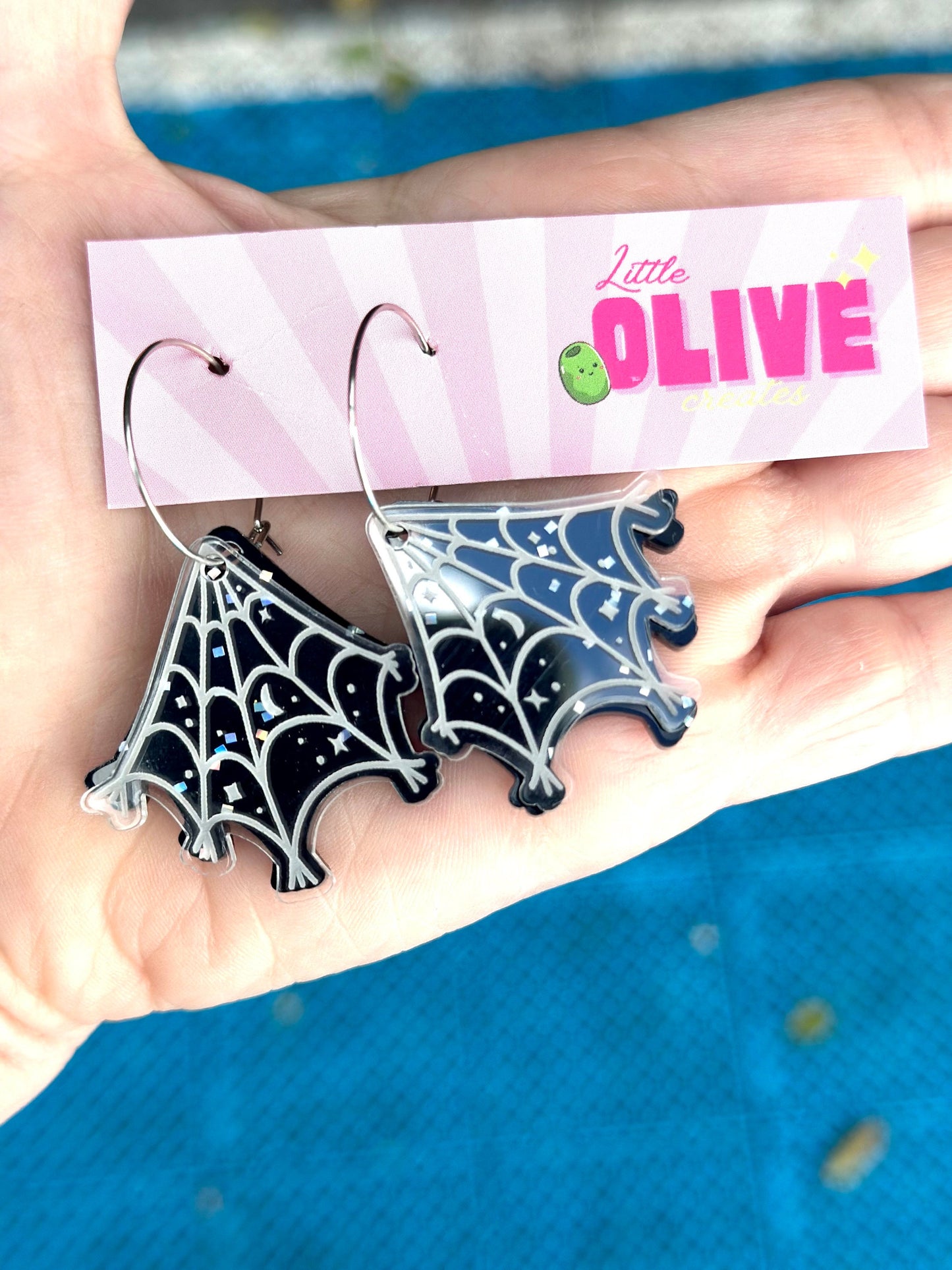 Double-Layered Spider Web Cobweb Dangle Earrings for Spooky Halloween Style