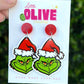 Christmas Grinch Earrings - Celebrate with Studs and Dangles