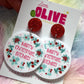 Novelty Christmas Earrings - 'Merry Christmas B****es' - Bold and Sassy Holiday Statement