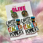 Teacher Earrings - 'Coffee Gives Me Teacher Powers' Dangle Earrings