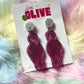 Pink Mirror Flamingo Dangle Earrings - Elegant Statement Jewellery
