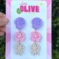 Artistic Trio of Melty Faces Dangle Drop Earrings - Unique Statement Jewellery