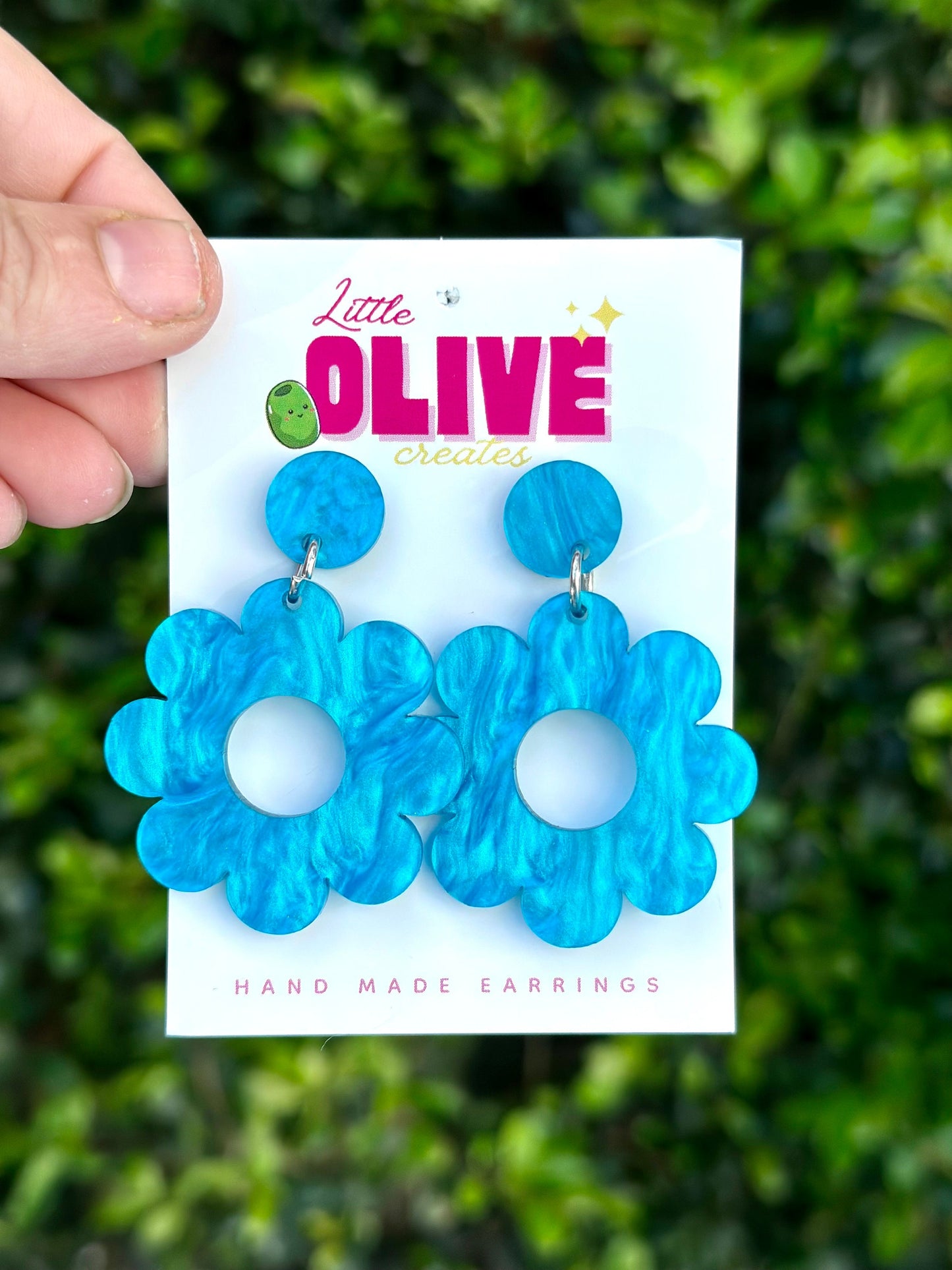 Retro Flower Power Dangle Earrings - Groovy '60s Style with Stainless Steel Posts"