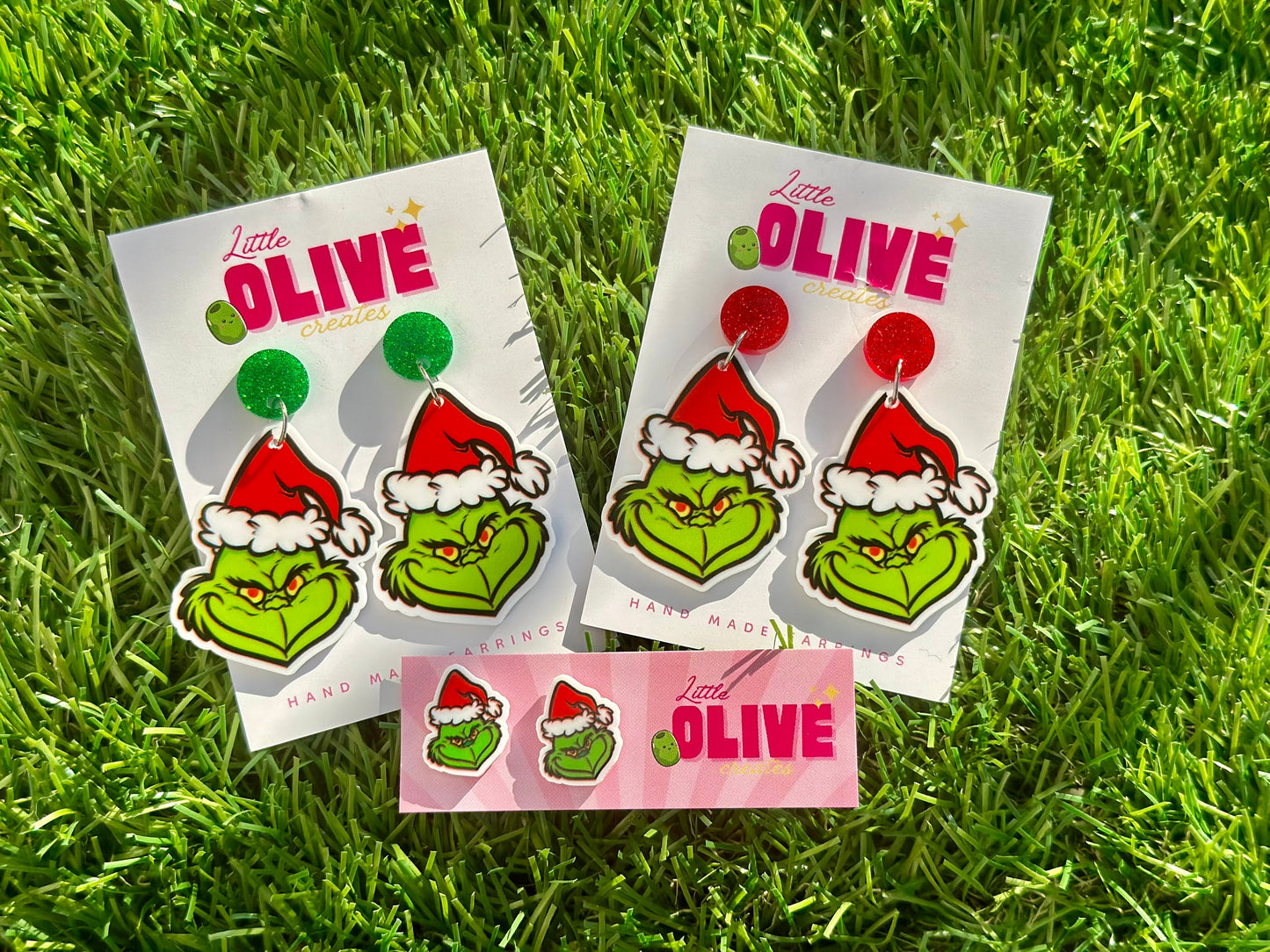 Christmas Grinch Earrings - Celebrate with Studs and Dangles