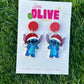 Santa Stitch Earrings - Choose Your Style: Studs or Dangles!