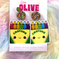 Crayon Box Teacher Dangle Earrings - Creative Tribute
