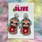 Super Adorable Winter Sloth Christmas Earrings - Cozy Sloth Sips Hot Cocoa