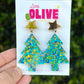 Gorgeous Glitzy Glitter Christmas Tree Dangle Earrings - Festive Variety Pack