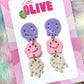 Artistic Trio of Melty Faces Dangle Drop Earrings - Unique Statement Jewellery