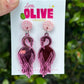 Pink Mirror Flamingo Dangle Earrings - Elegant Statement Jewellery