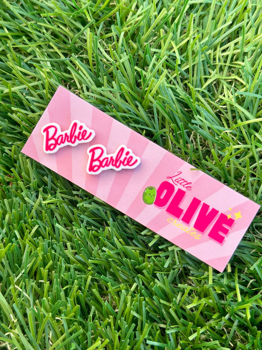 Barbie-Glam Stud Earrings - Embrace the Fun and Fashion!