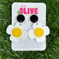 Retro Flower Power Daisy Dangle Earrings - Groovy '60s Style with Stainless Steel Posts"