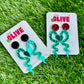 Green Mirror Snake Statement Earrings - Captivating Serpentine Elegance