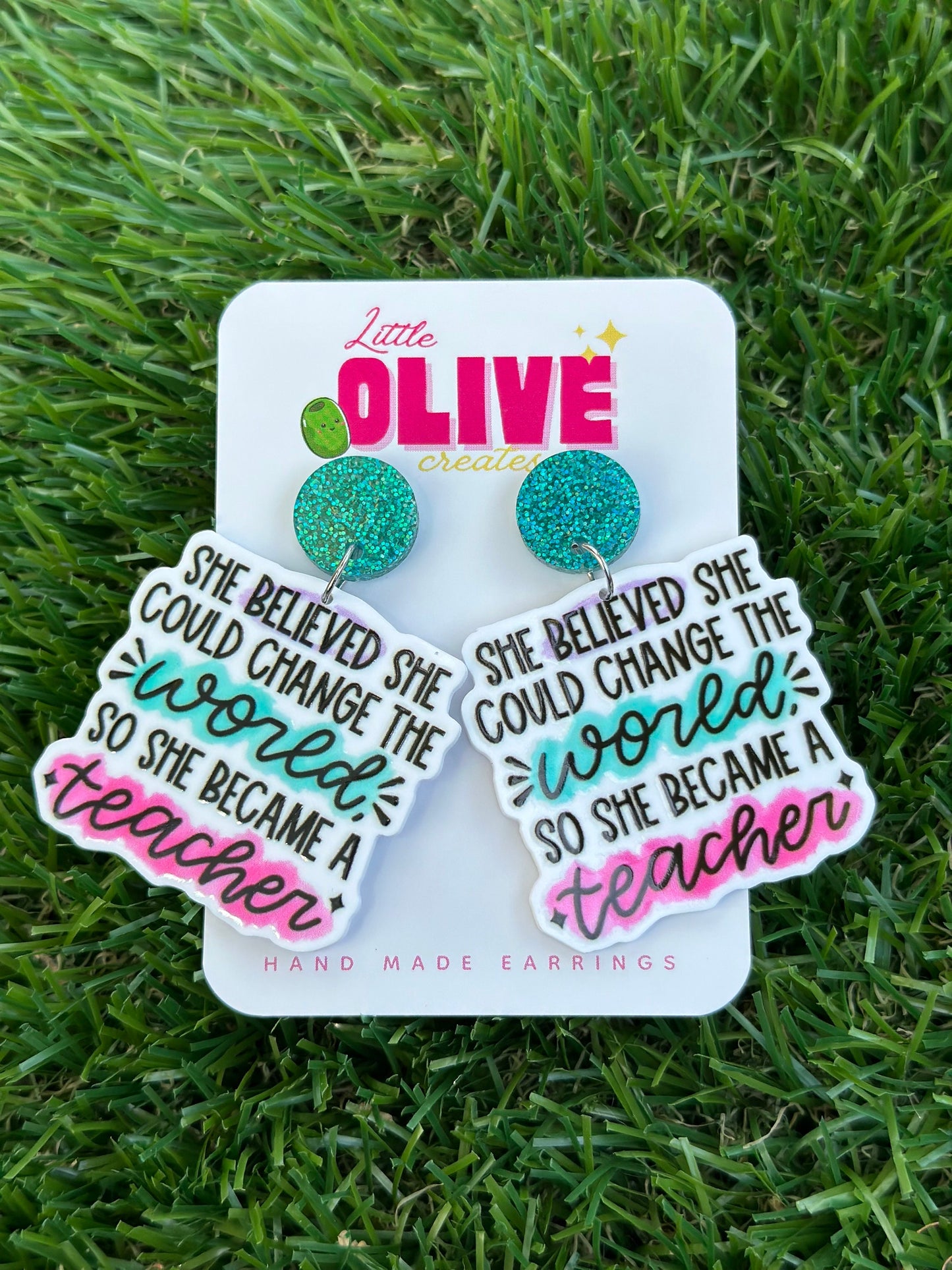 She Believed She Could' Teacher Earrings - Inspiring Educators
