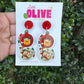 Winnie the Pooh and Tigger Christmas Earrings - Festive Friendship