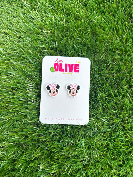 Adorable Minnie-Inspired  Stud Earrings