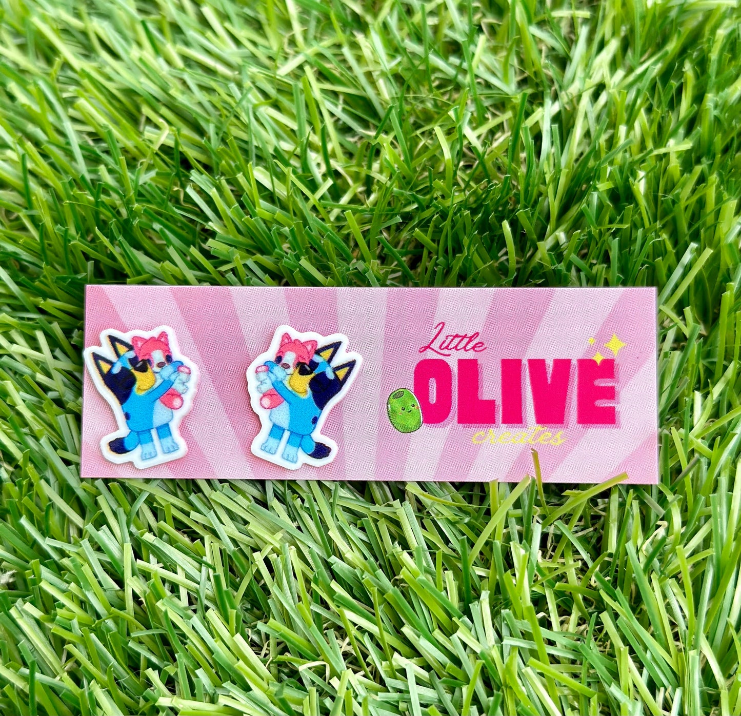 Bluey Stud Earrings - Here Come the Grannies and Bingo's Floppy Bunny and much more!