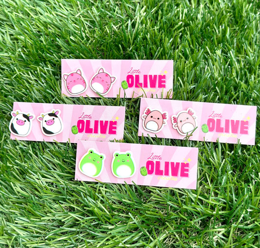 Adorable Squishmallow Stud Earrings - 4 Charming Variations