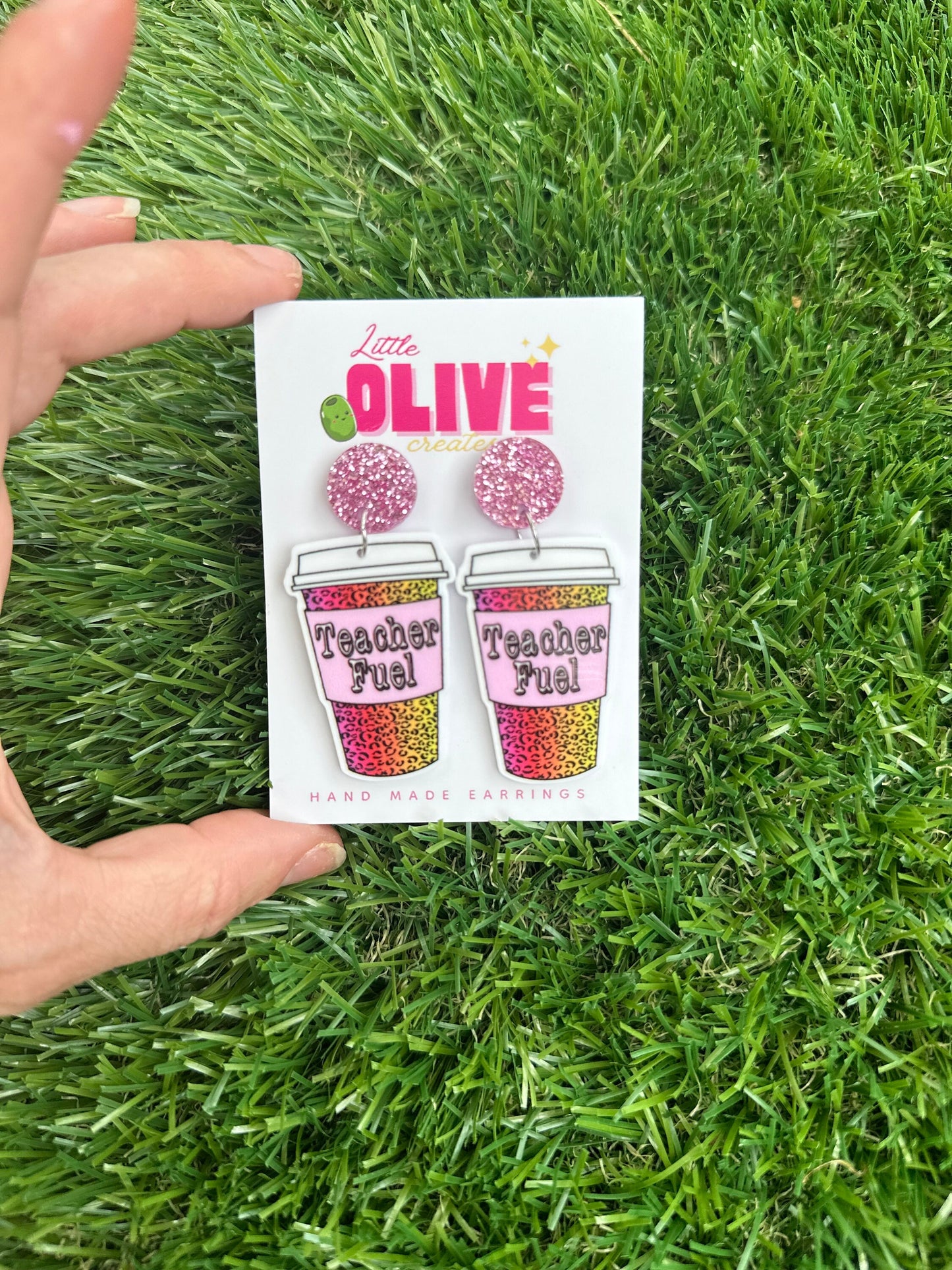 Teacher Fuel Coffee Earrings - Caffeine-Powered Style for Educators