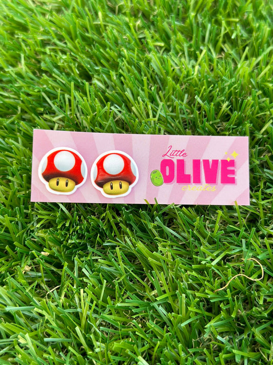 1UP Mario Mushroom Stud Earring - Level Up Your Style