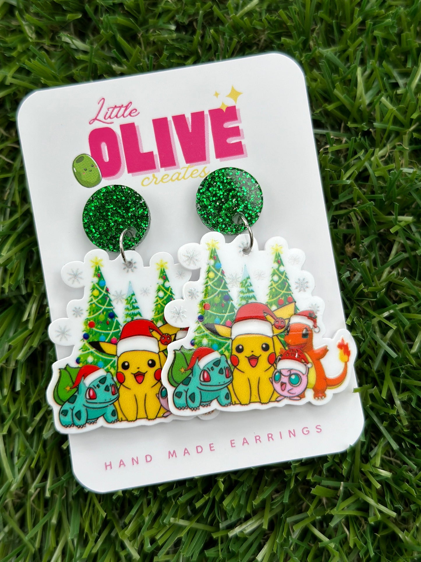Pokémon Christmas Dangle Earrings - Festive Favourites
