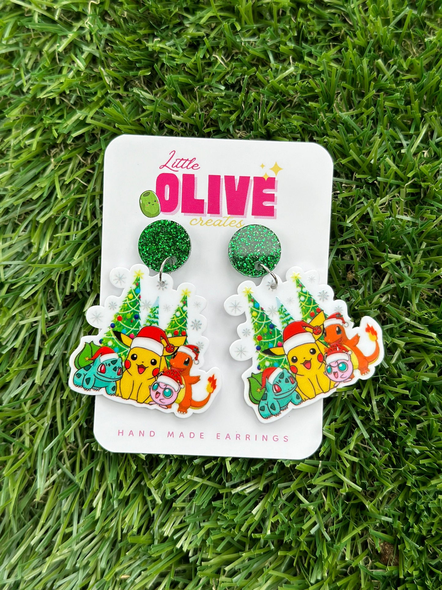 Pokémon Christmas Dangle Earrings - Festive Favourites