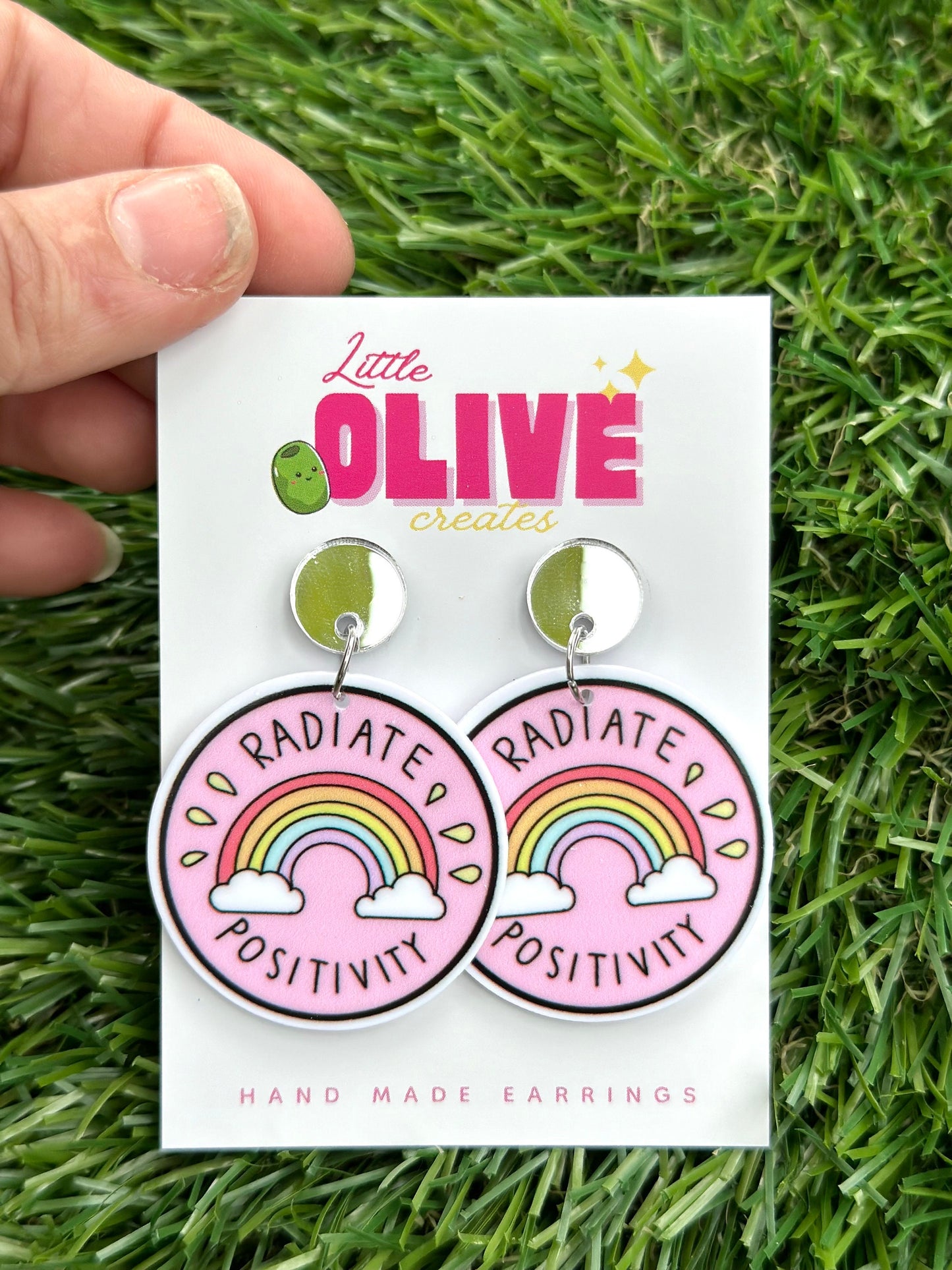 Radiate Positivity Affirmation Dangle Earrings - Uplifting Style