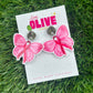 Breast Cancer Awareness Butterfly Dangle Earrings - Supportive Style