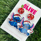Cute Stitch Christmas Candy Cane Earrings -  Magic for the Holidays
