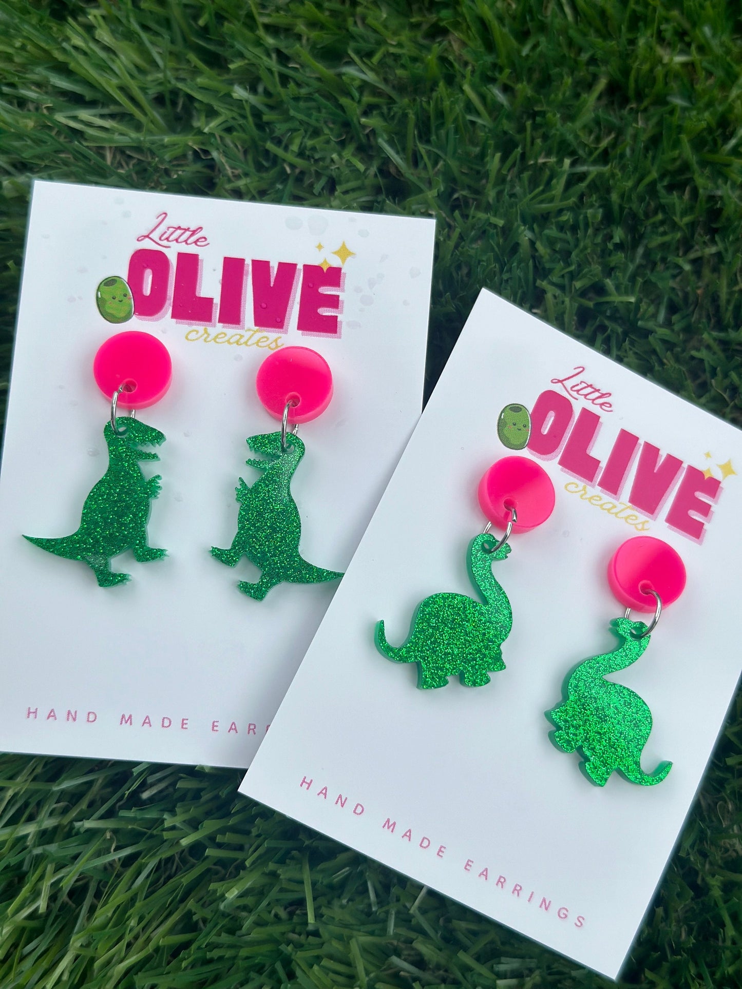Dino Delight Mini Dangle Earrings - Playful Prehistoric Charm