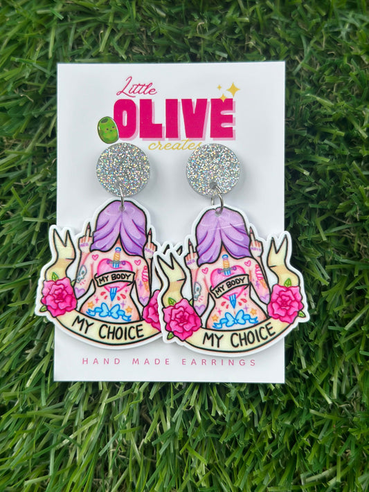 Bold Empowerment Earrings - My Body, My Choice