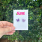 Purple Glitter Butterfly Stud Earrings - Charming Gift for Girls