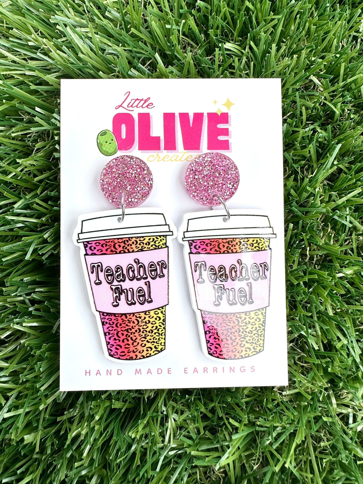 Teacher Fuel Coffee Earrings - Caffeine-Powered Style for Educators