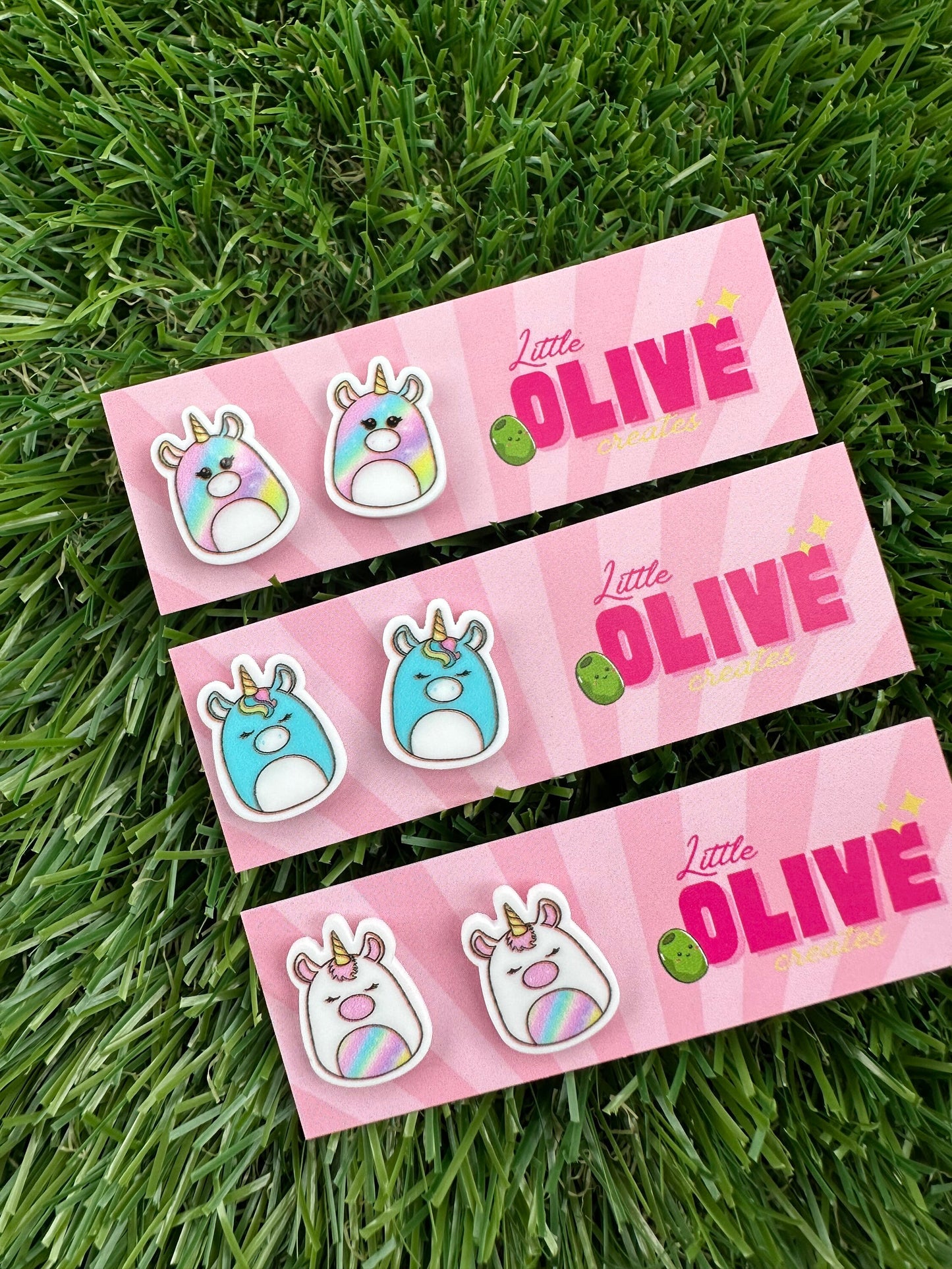 Adorable Unicorn Squishmallow Stud Earrings - 3 Charming Variations