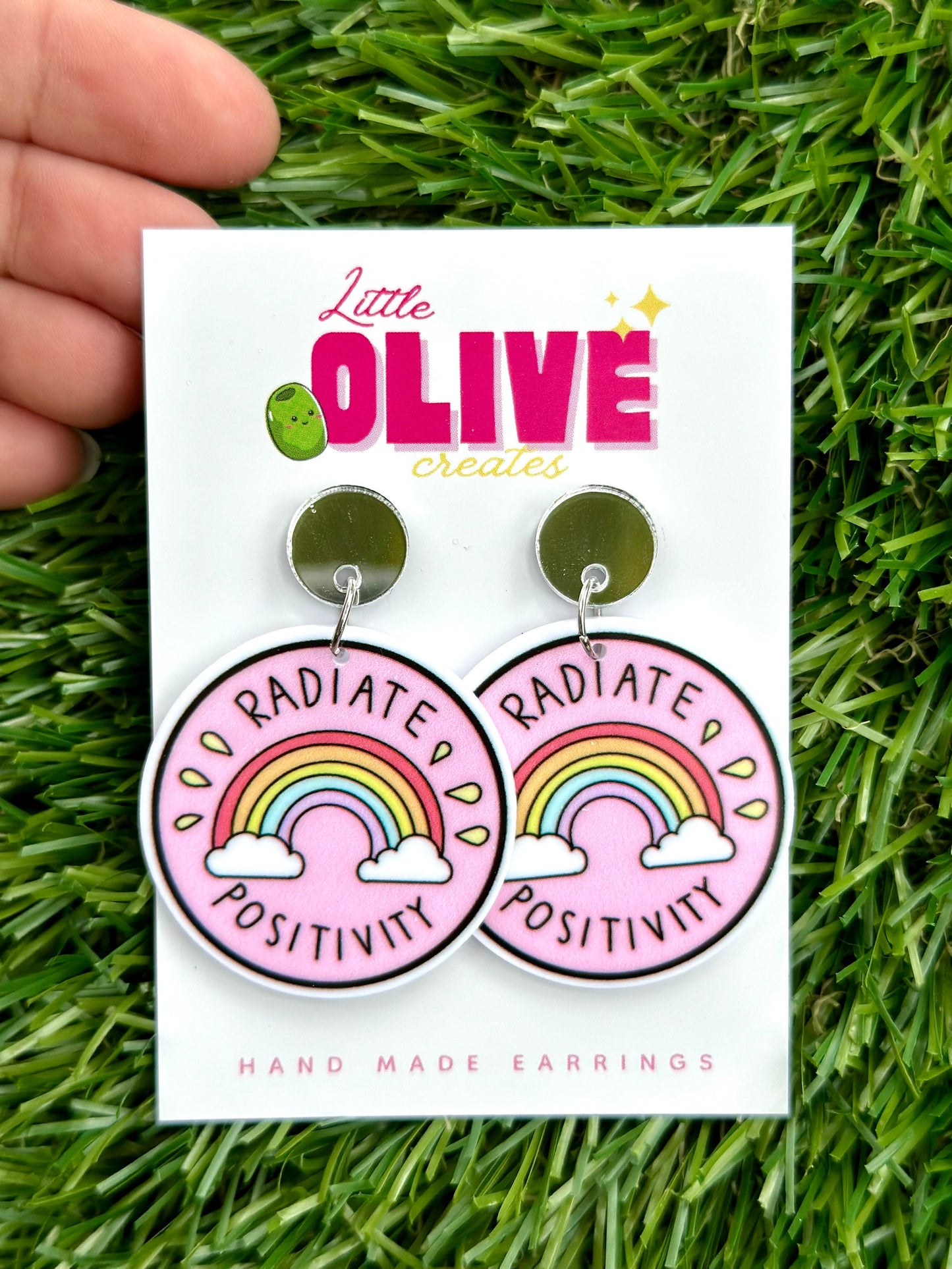 Radiate Positivity Affirmation Dangle Earrings - Uplifting Style